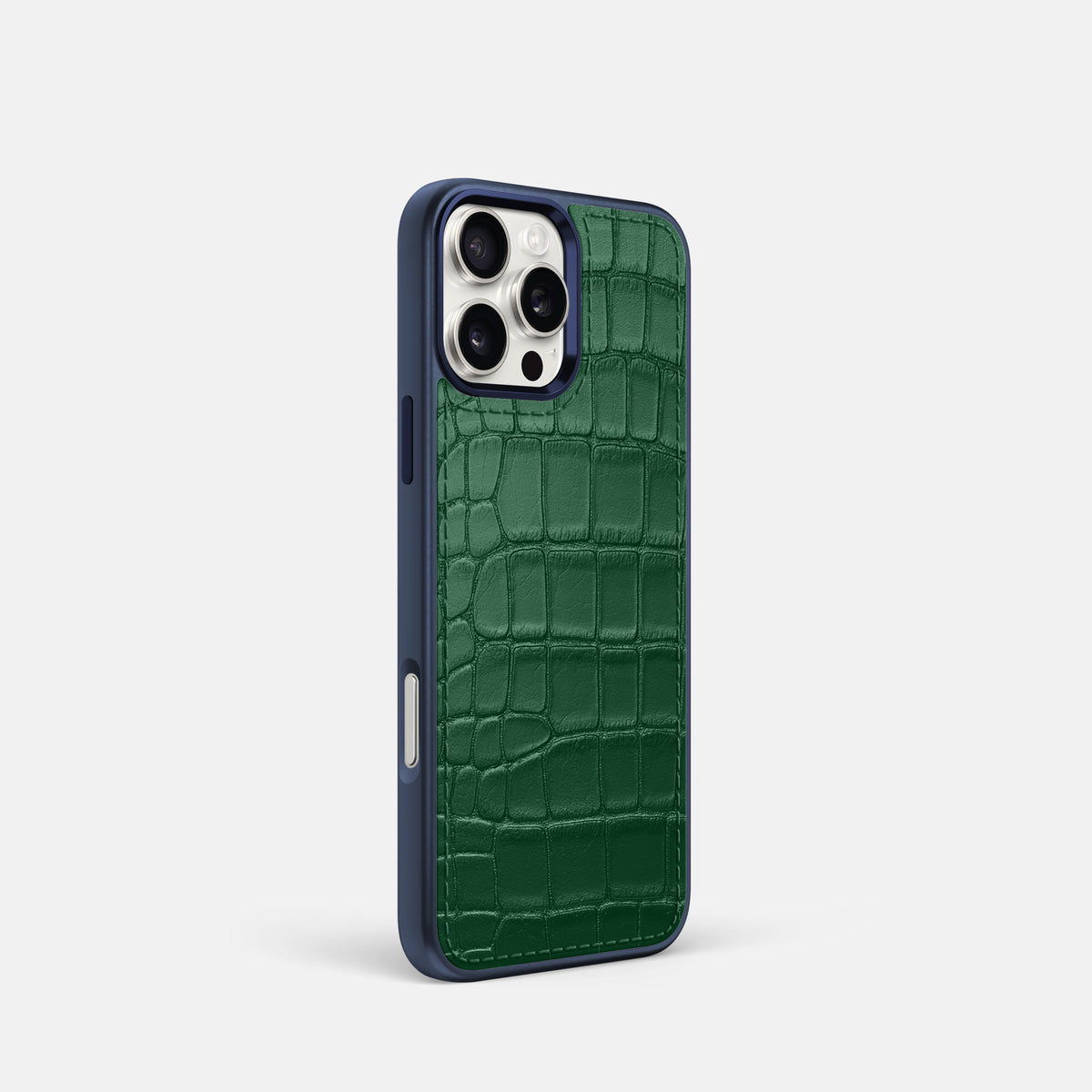 Forest-Green iPhone 16 Pro Toned Sport Case In Alligator with Blue -2 | Forest-Green-Blue