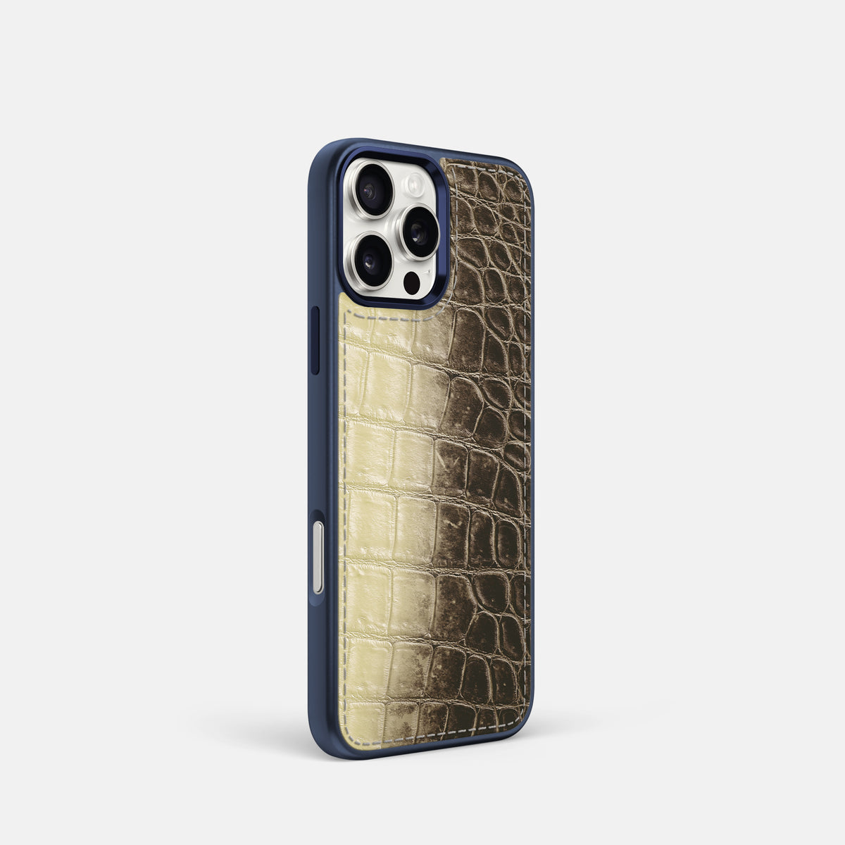 Natural iPhone 16 Pro Toned Sport Case with Blue -2 | Natural-Blue