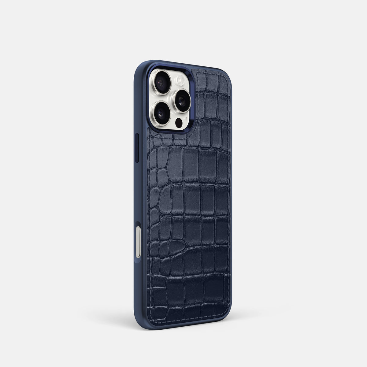 Navy Blue iPhone 16 Pro Toned Sport Case In Alligator with Blue -2 | Navy-Blue-Blue