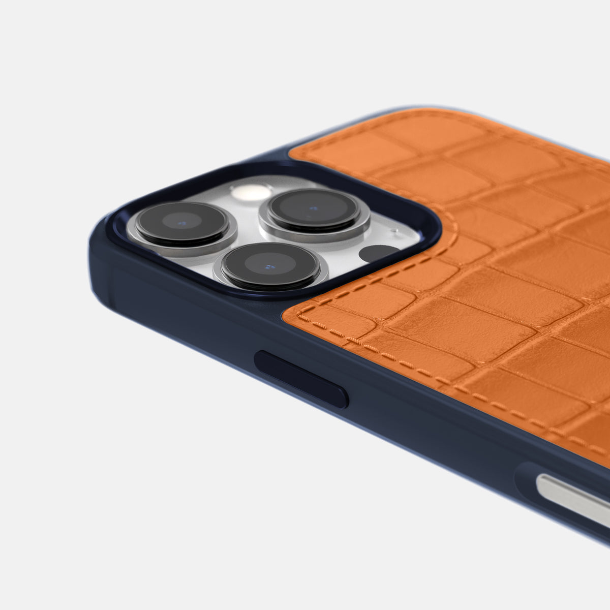 Orange iPhone 16 Pro Toned Sport Case In Alligator with Blue -5 | Orange-Blue