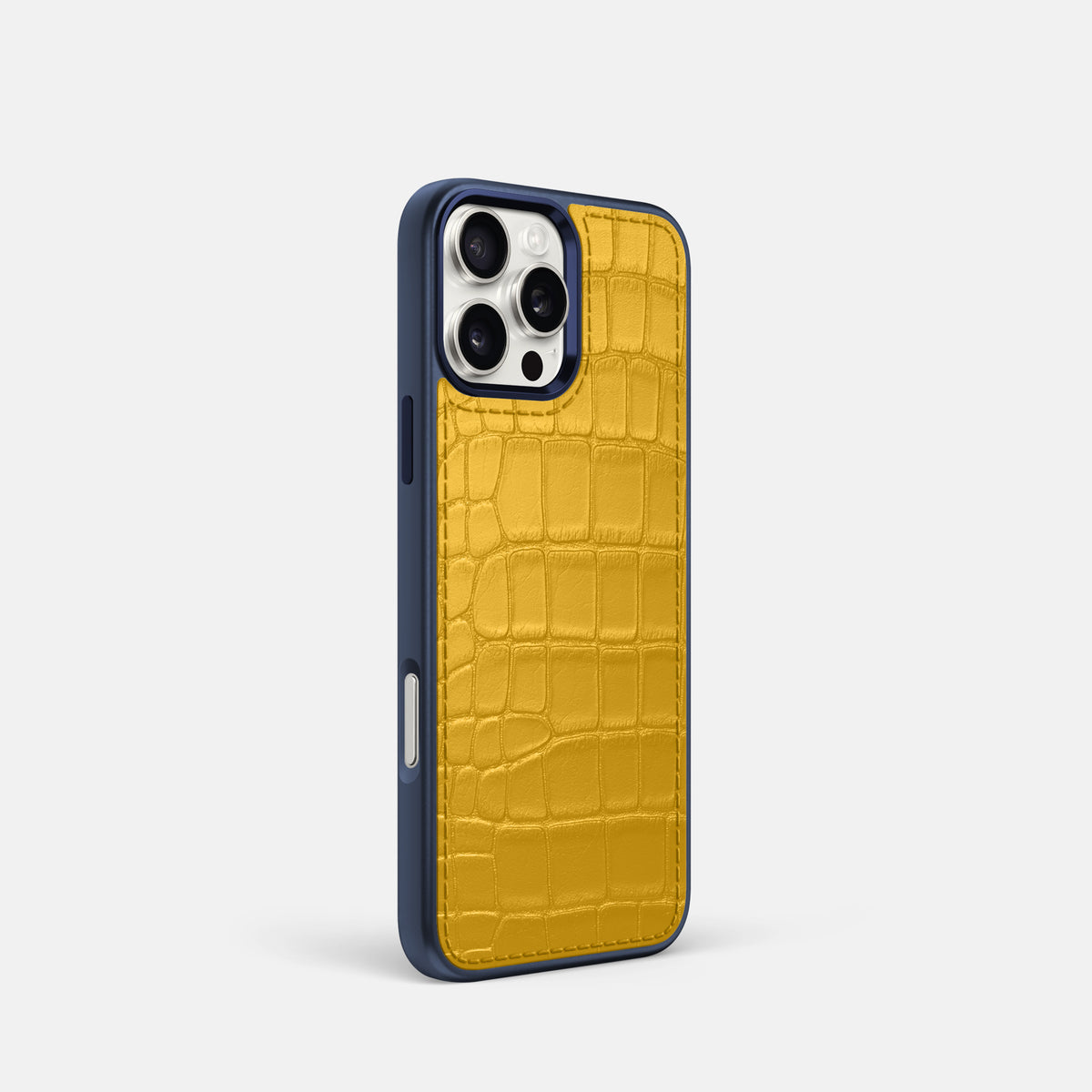 Yellow iPhone 16 Pro Toned Sport Case In Alligator with Blue -2 | Yellow-Blue