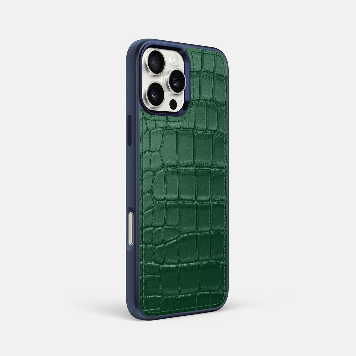 Forest-Green iPhone 16 Pro Max Toned Sport Case In Alligator with Blue -2 | Forest-Green-Blue