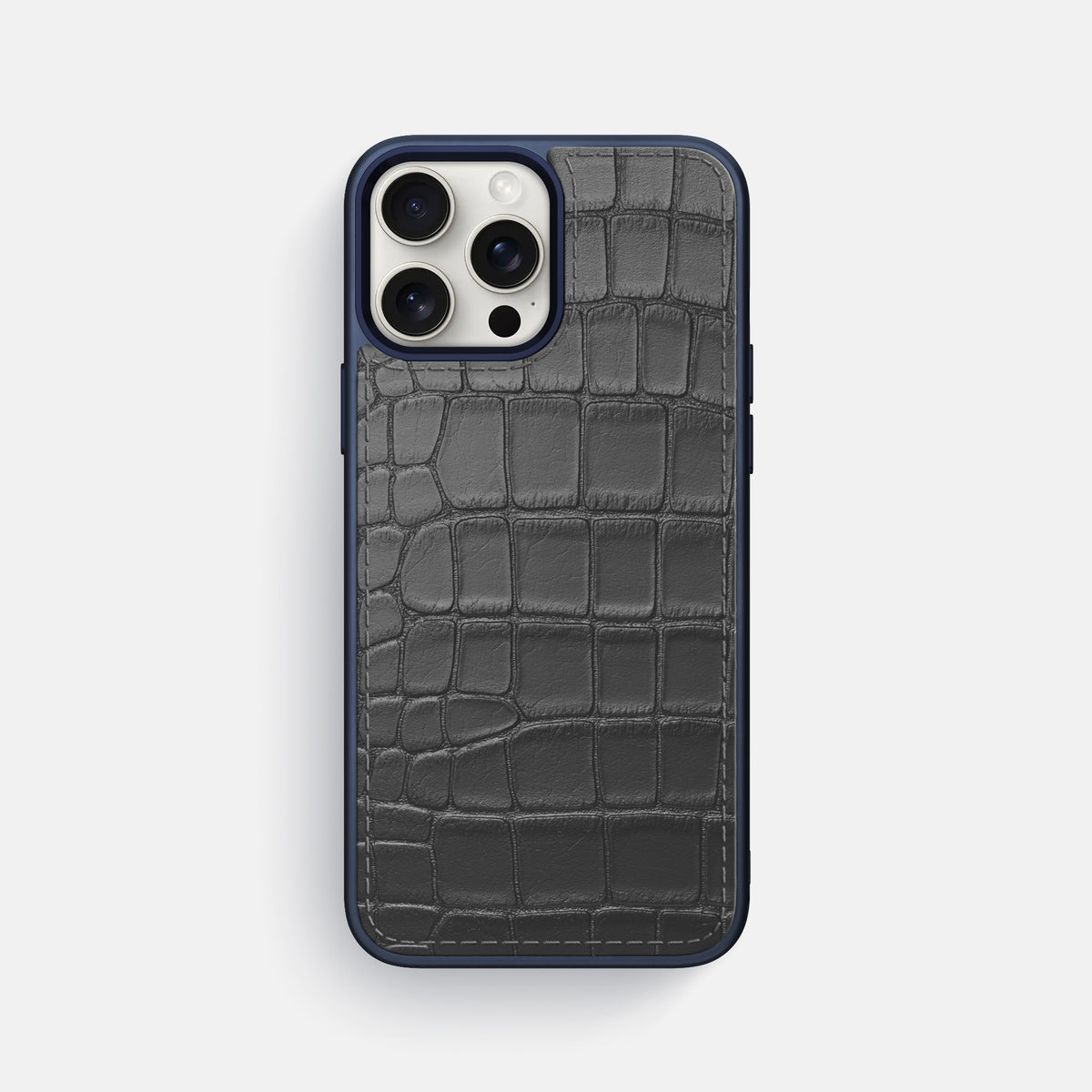 Grey iPhone 16 Pro Max Toned Sport Case In Alligator with Blue -1 | Grey-Blue