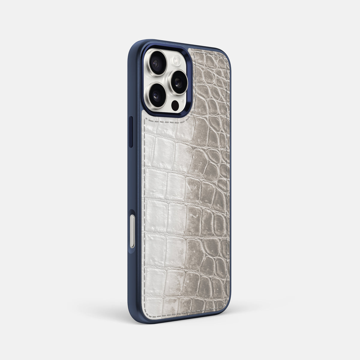 Grey iPhone 16 Pro Max Toned Sport Case with Blue -2 | Grey-Blue