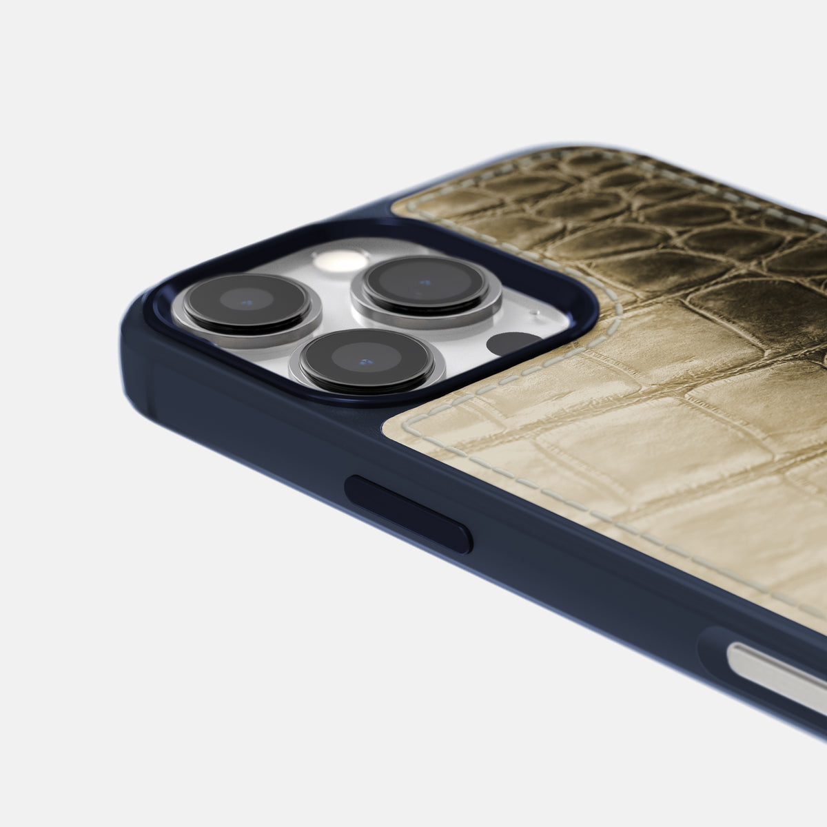 Natural iPhone 16 Pro Max Toned Sport Case with Blue -5 | Natural-Blue