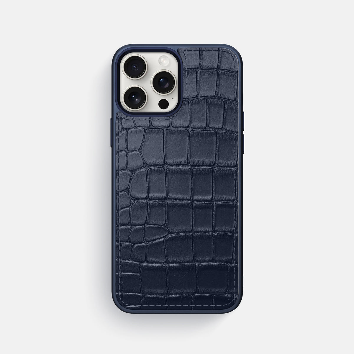 Navy Blue iPhone 16 Pro Max Toned Sport Case In Alligator with Blue -1 | Navy-Blue-Blue