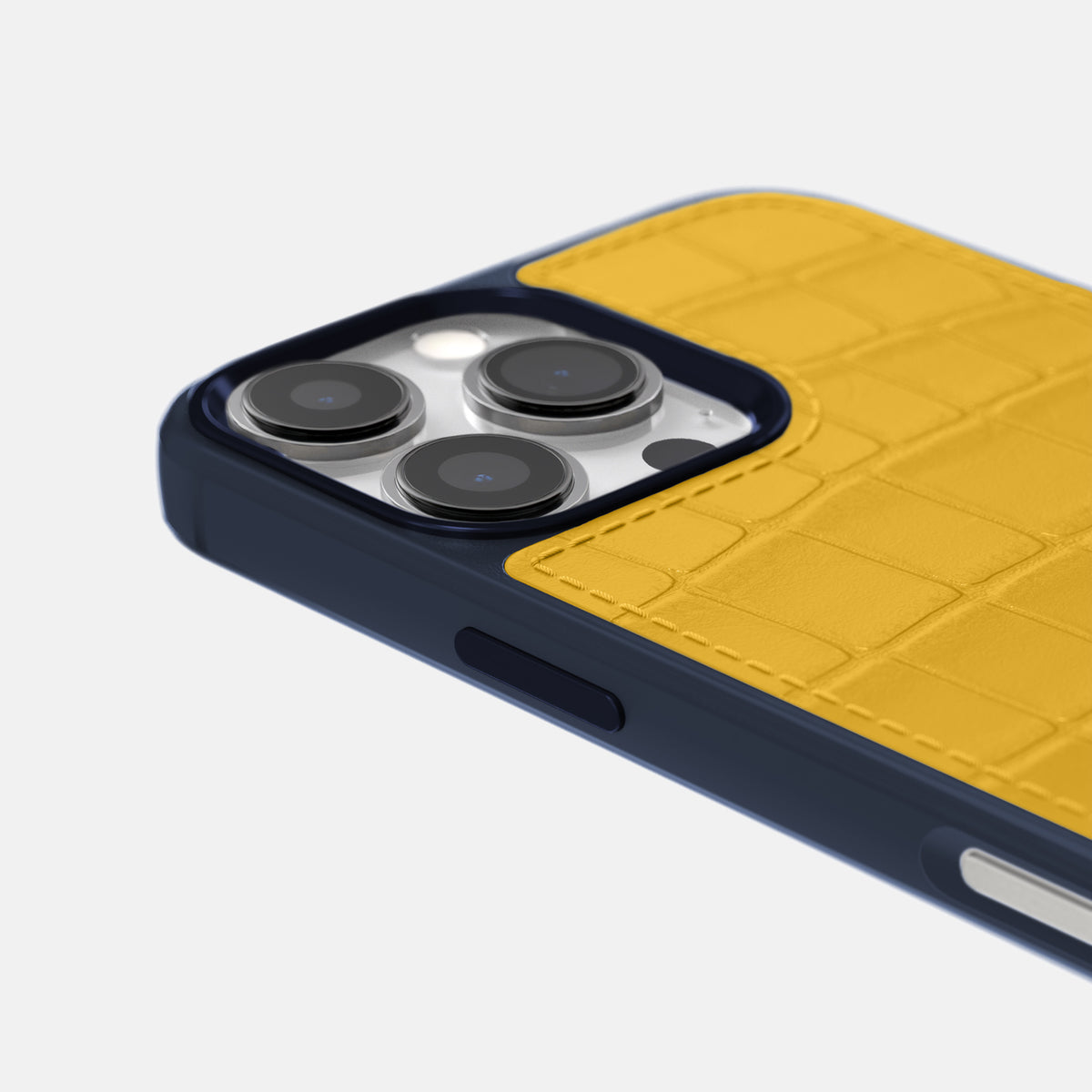 Yellow iPhone 16 Pro Max Toned Sport Case In Alligator with Blue -5 | Yellow-Blue