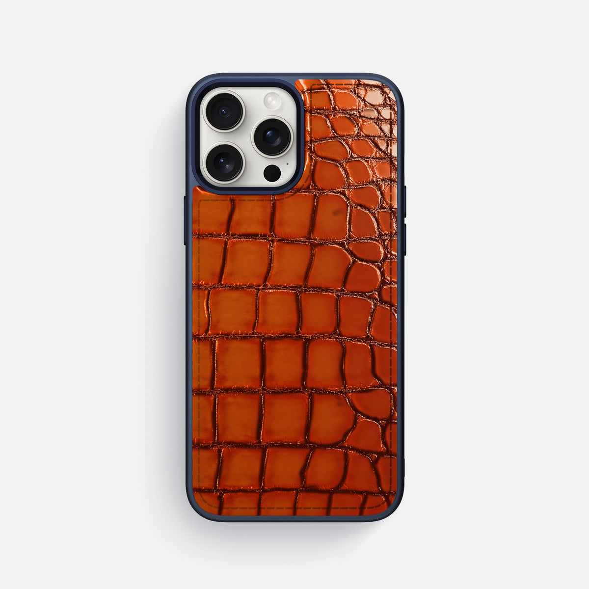 Clay-Court iPhone 16 Pro Max Sport Toned Case Patina Alligator with Blue -1 | Clay-Court-Blue
