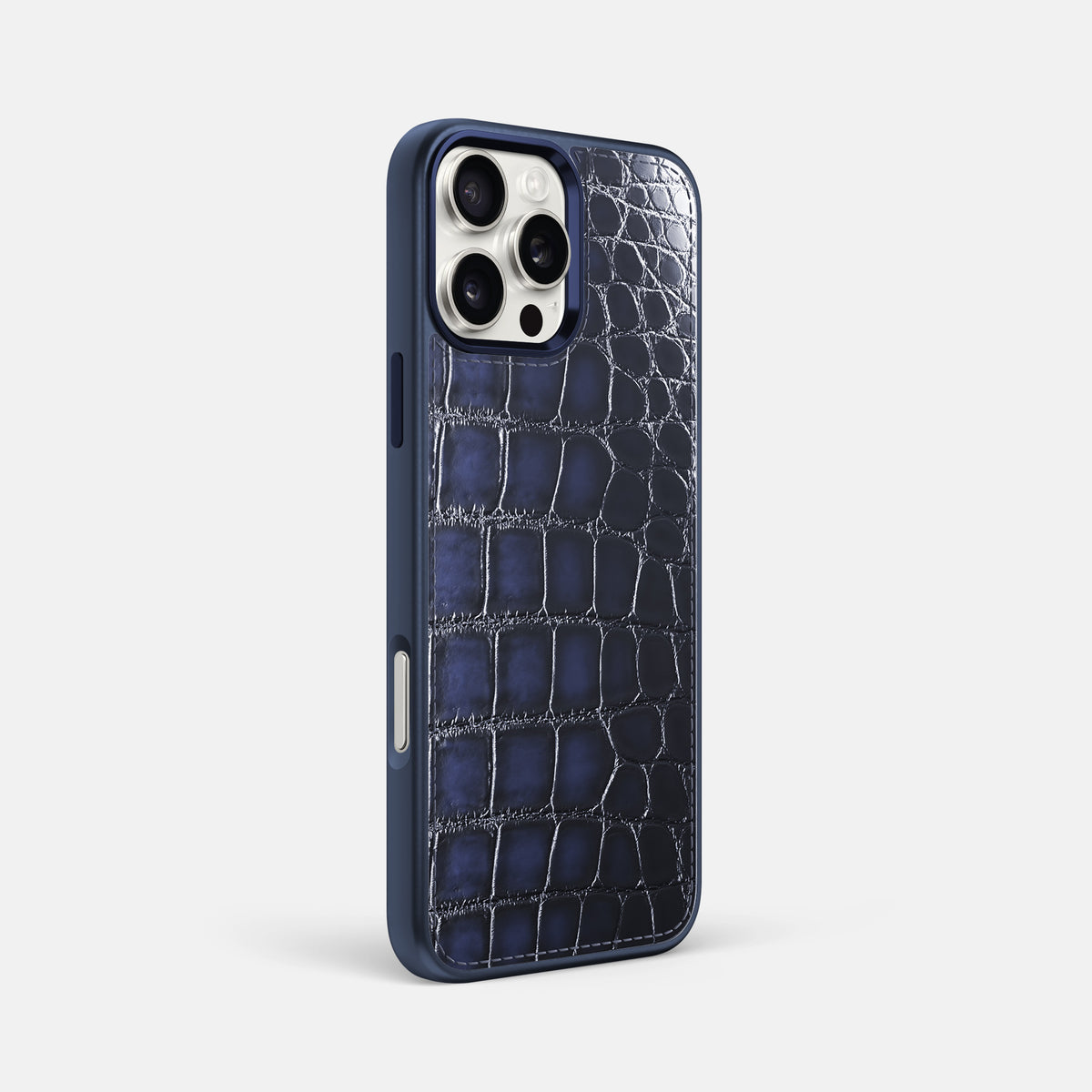 Havana-Blue iPhone 16 Pro Max Sport Toned Case Patina Alligator with Blue -2 | Havana-Blue-Blue