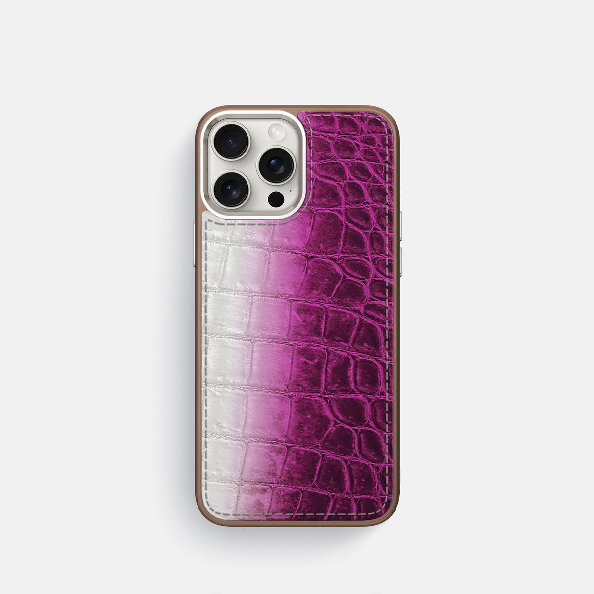Fuchsia iPhone 16 Pro Toned Sport Case with Brown -1 | Fuchsia-Brown