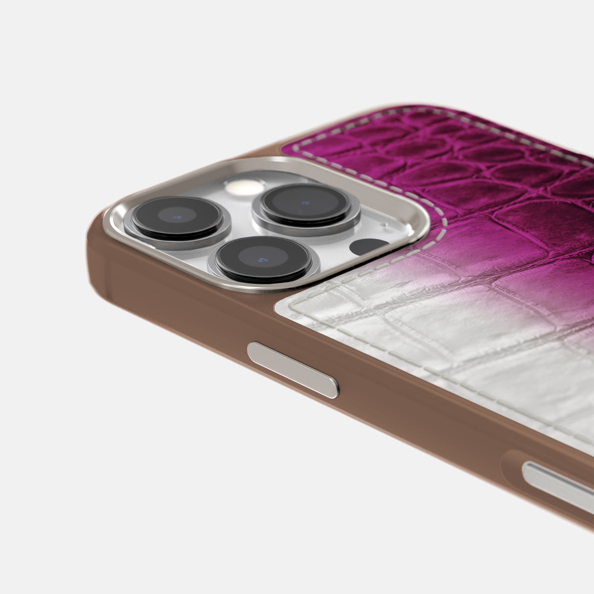 Fuchsia iPhone 16 Pro Toned Sport Case with Brown -5 | Fuchsia-Brown