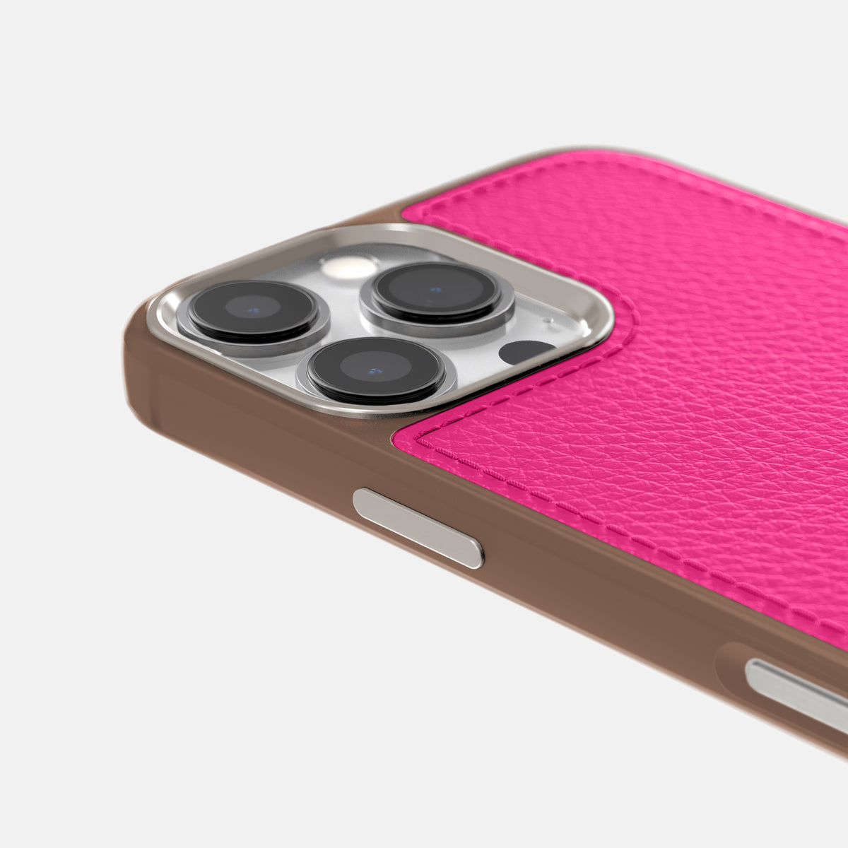 Magenta iPhone 16 Pro Sport Case Alligator with Brown -5 | Magenta-Brown