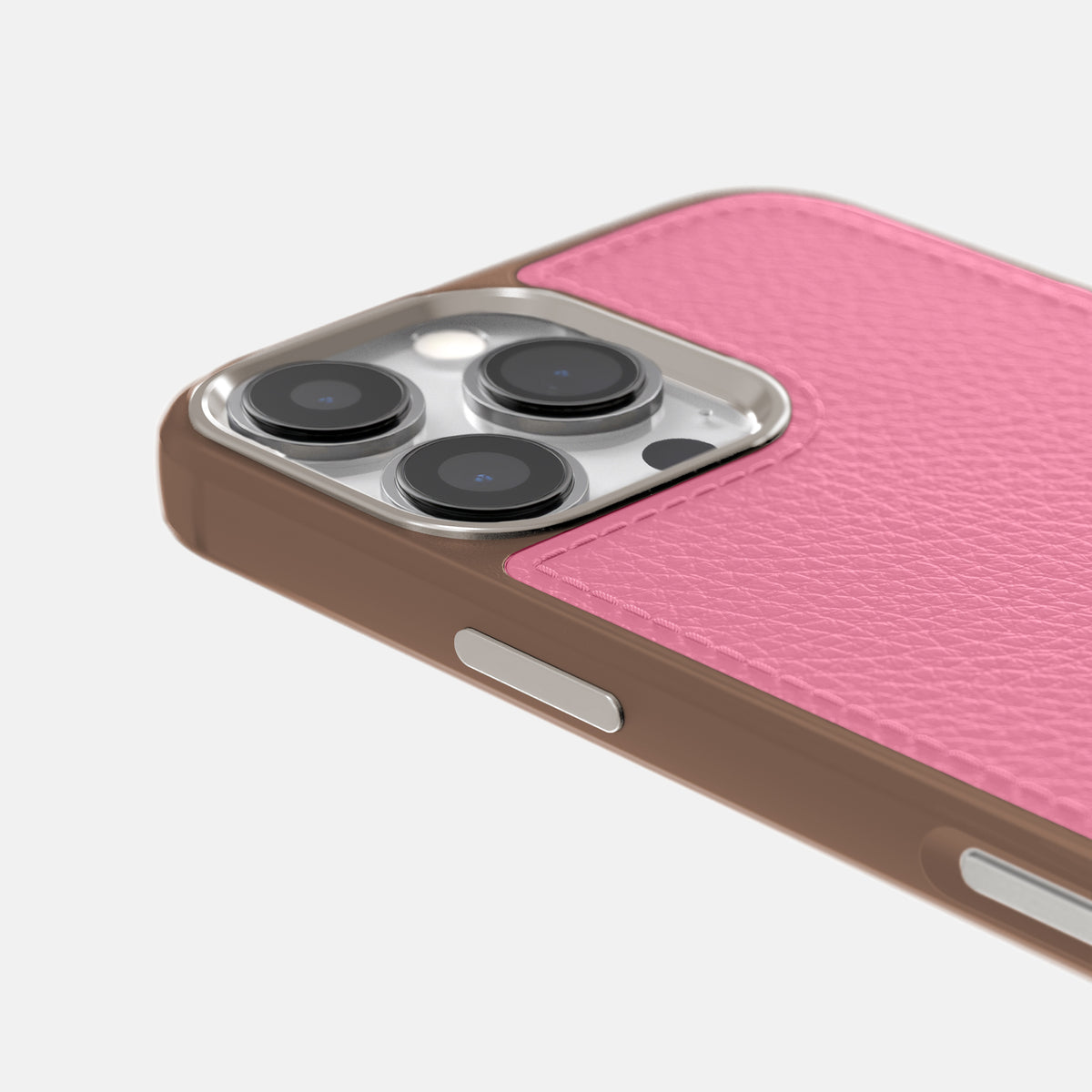 Pink iPhone 16 Pro Sport Case Alligator with Brown -5 | Pink-Brown