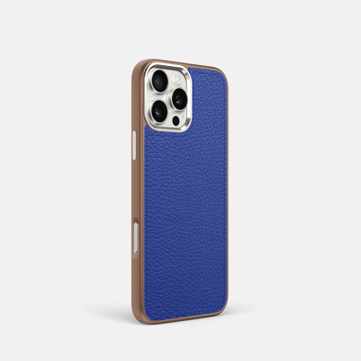 Royal Blue iPhone 16 Pro Sport Case Alligator with Brown -2 | Royal-Blue-Brown