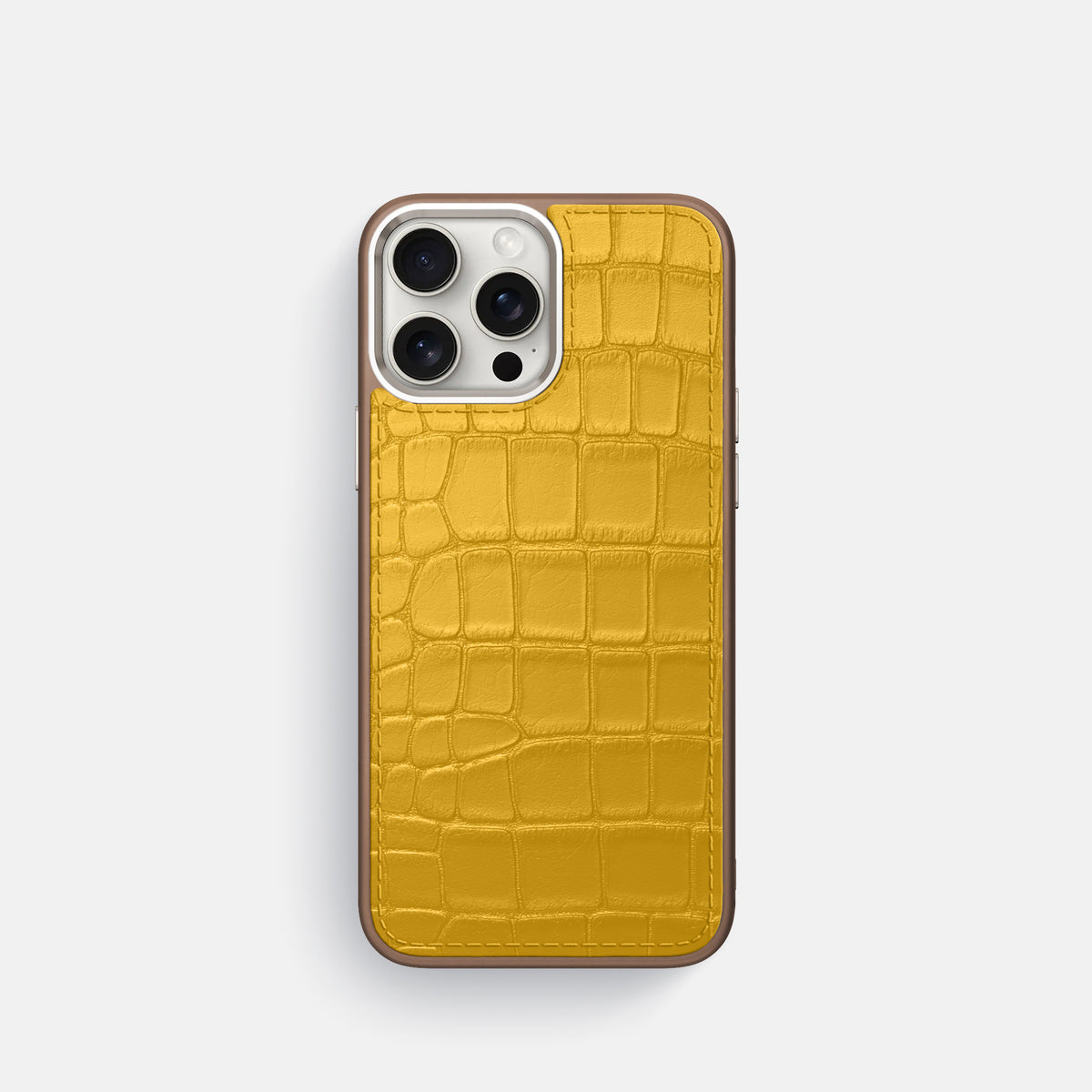Yellow iPhone 16 Pro Toned Sport Case In Alligator with Brown -1 | Yellow-Brown