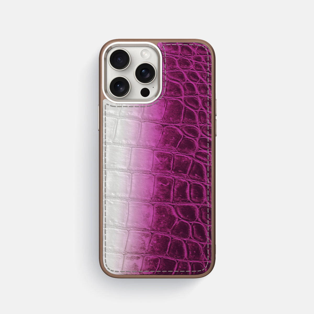 Fuchsia iPhone 16 Pro Max Toned Sport Case with Brown -1 | Fuchsia-Brown