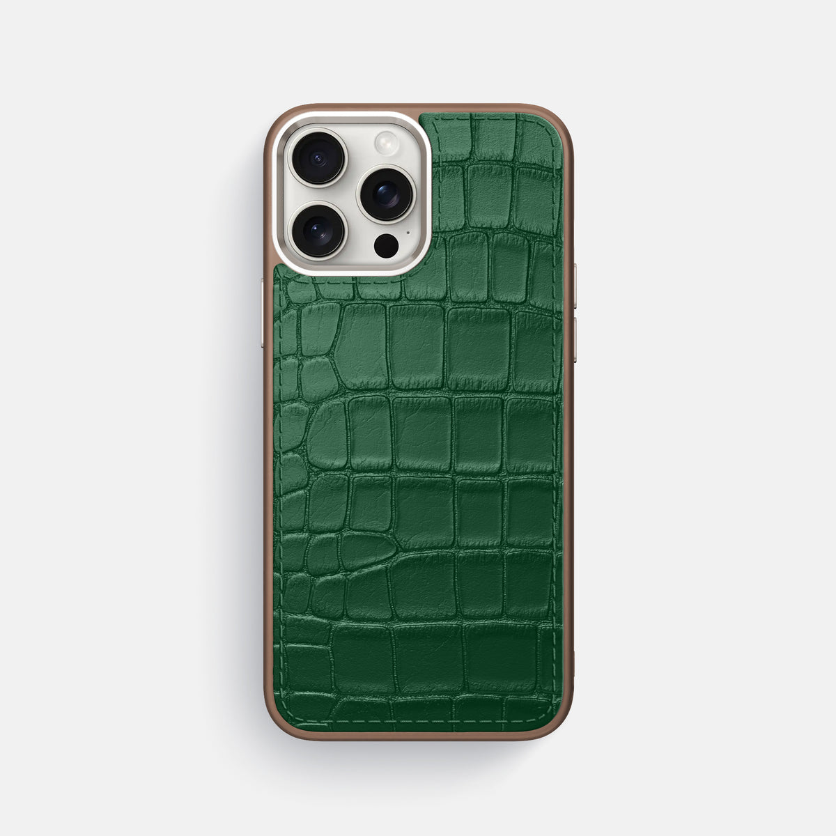 Forest-Green iPhone 16 Pro Max Toned Sport Case In Alligator with Brown -1 | Forest-Green-Brown