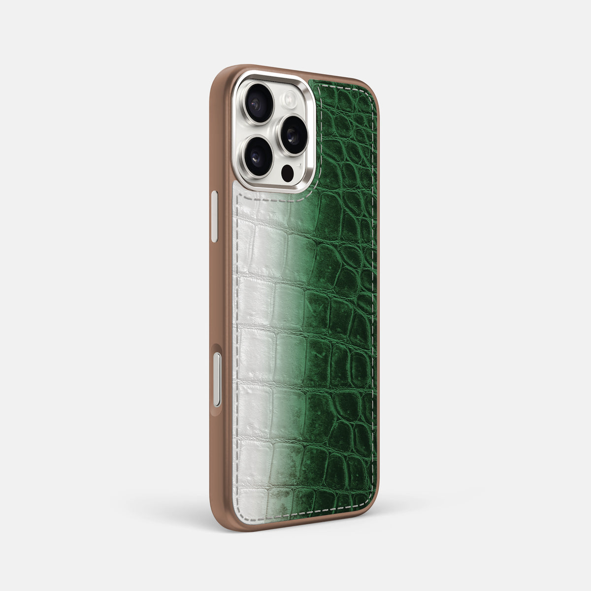 Green iPhone 16 Pro Max Toned Sport Case with Brown -2 | Green-Brown