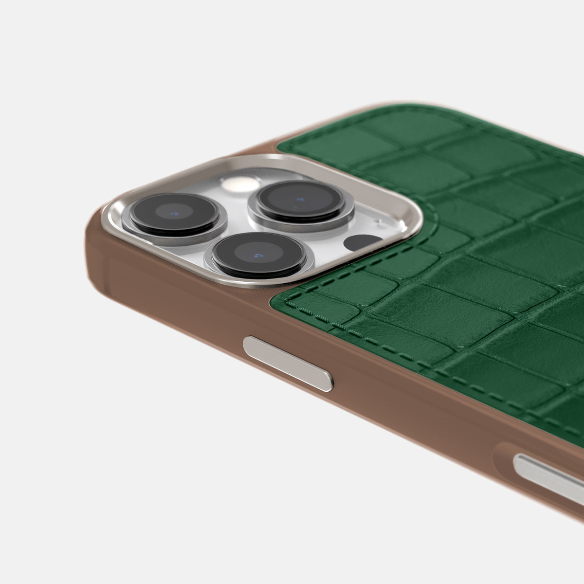 Forest-Green iPhone 16 Pro Max Toned Sport Case In Alligator with Brown -5 | Forest-Green-Brown