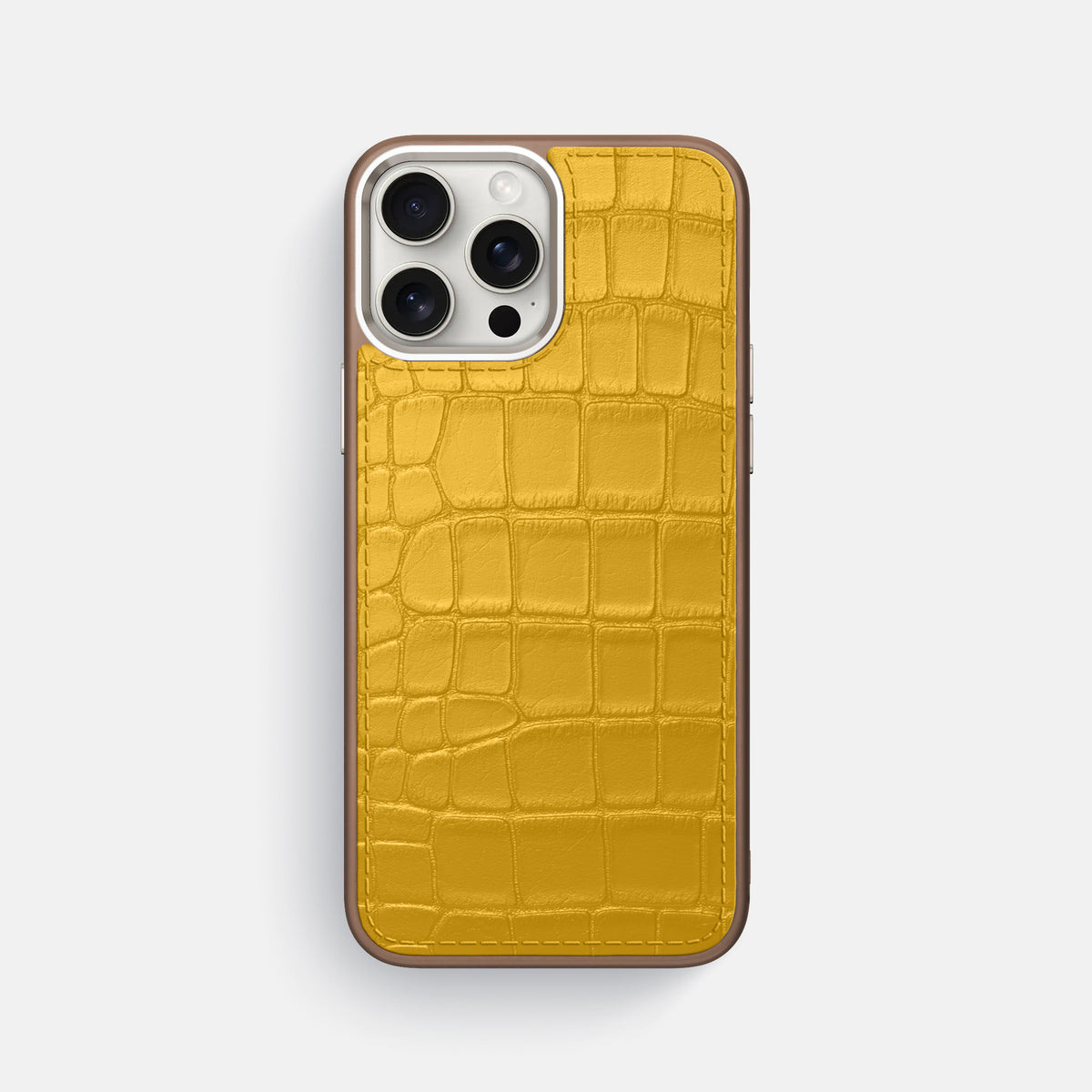 Yellow iPhone 16 Pro Max Toned Sport Case In Alligator with Brown -1 | Yellow-Brown
