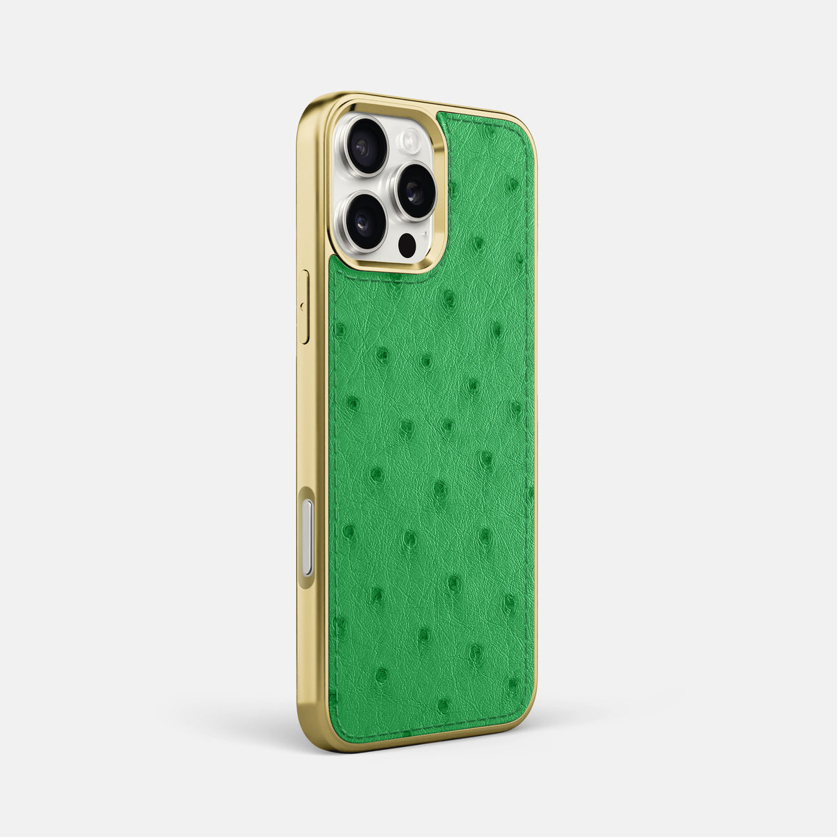 Kentucky Green iPhone 16 Pro Max Metallic Sport Case Ostrich with Gold -2 | Kentucky-Green-Gold
