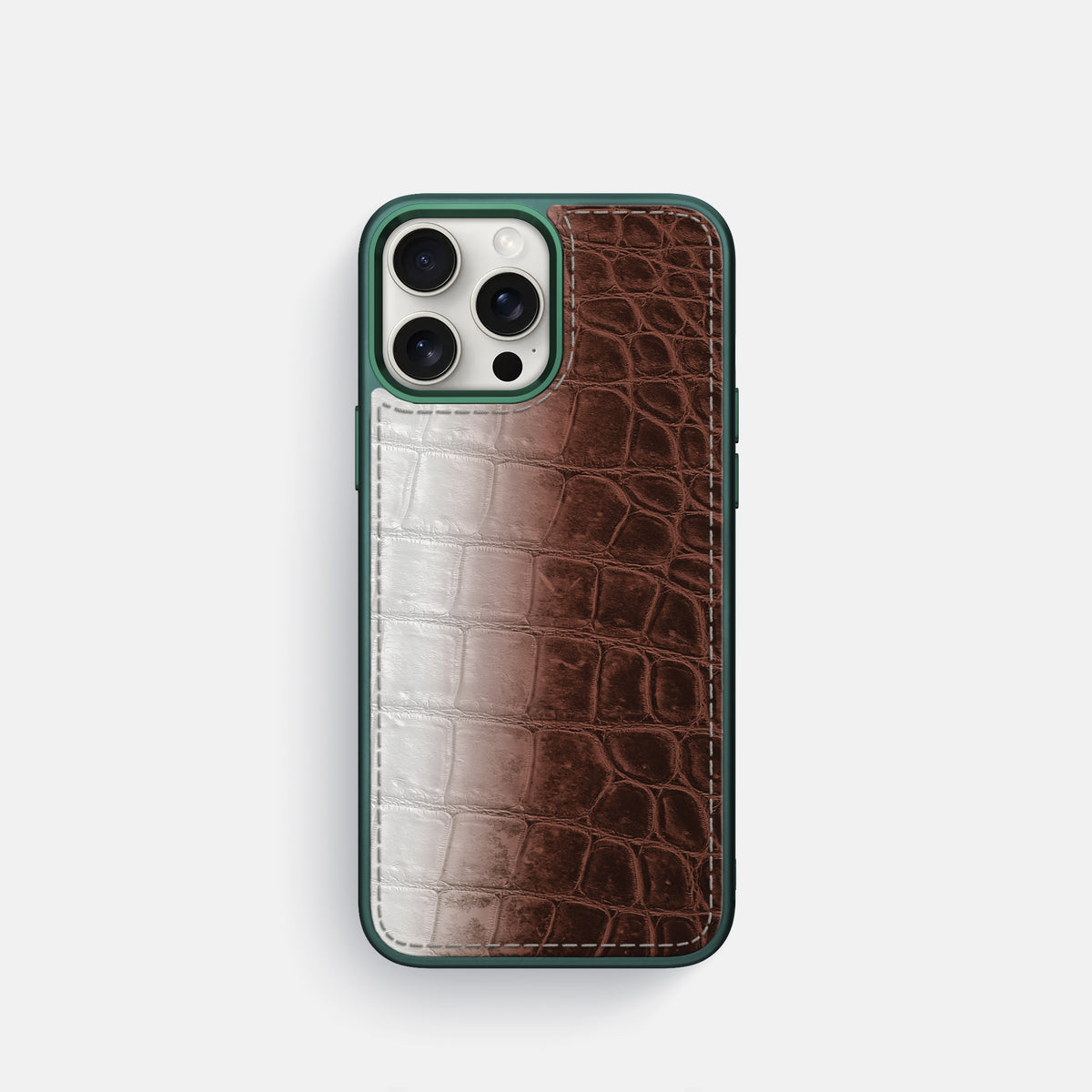 Dark Brown iPhone 16 Pro Toned Sport Case with Green -1 | Dark-Brown-Green