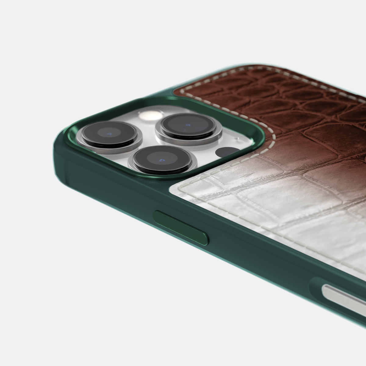 Dark Brown iPhone 16 Pro Toned Sport Case with Green -5 | Dark-Brown-Green