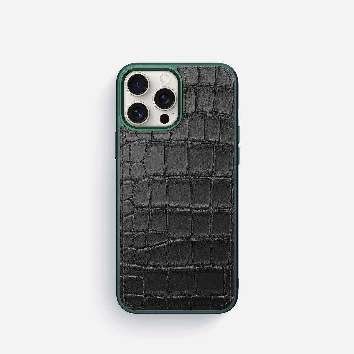Black iPhone 16 Pro Toned Sport Case In Alligator with Green -1 | Black-Green