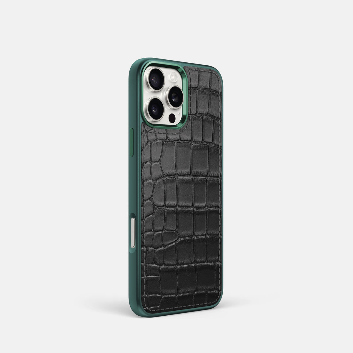 Black iPhone 16 Pro Toned Sport Case In Alligator with Green -2 | Black-Green