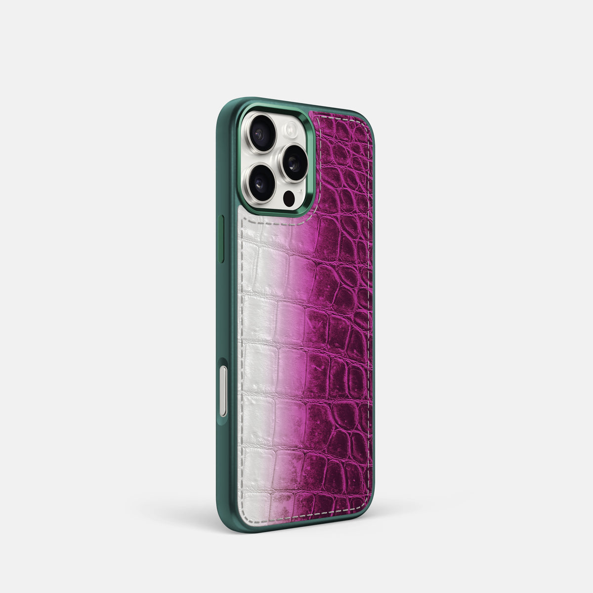 Fuchsia iPhone 16 Pro Toned Sport Case with Green -2 | Fuchsia-Green