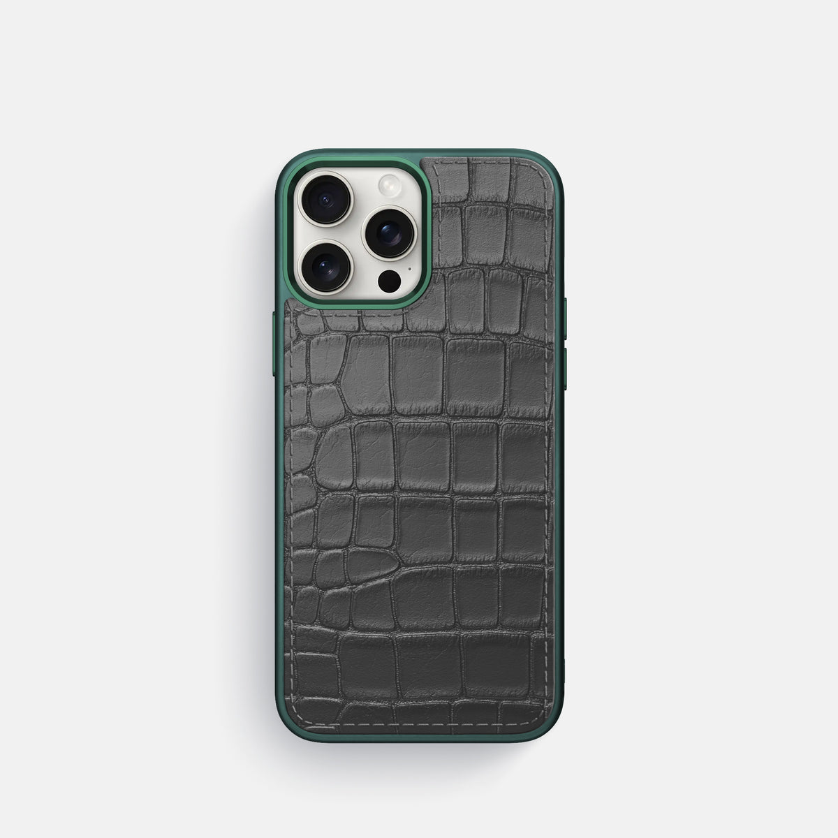 Grey iPhone 16 Pro Toned Sport Case In Alligator with Green -1 | Grey-Green