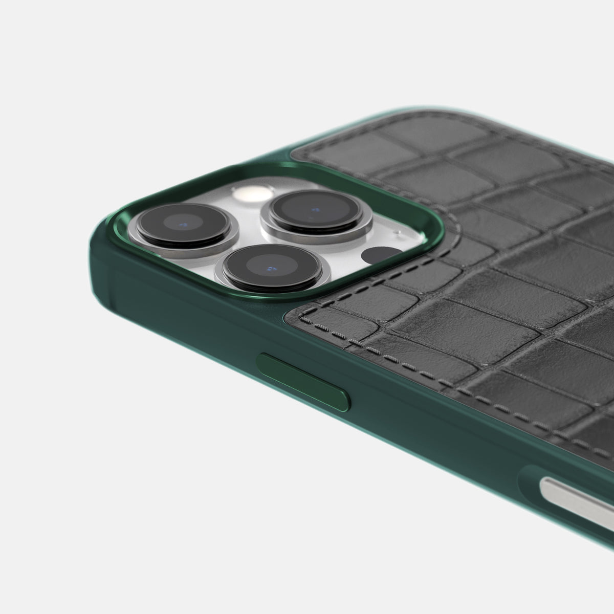 Grey iPhone 16 Pro Toned Sport Case In Alligator with Green -5 | Grey-Green
