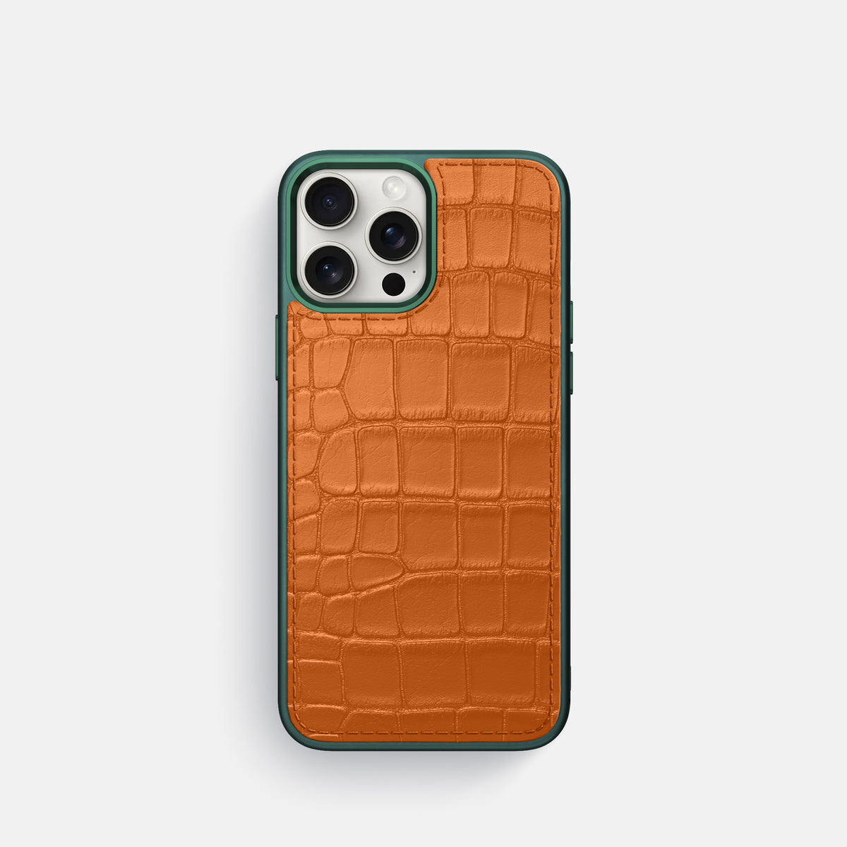 Orange iPhone 16 Pro Toned Sport Case In Alligator with Green -1 | Orange-Green