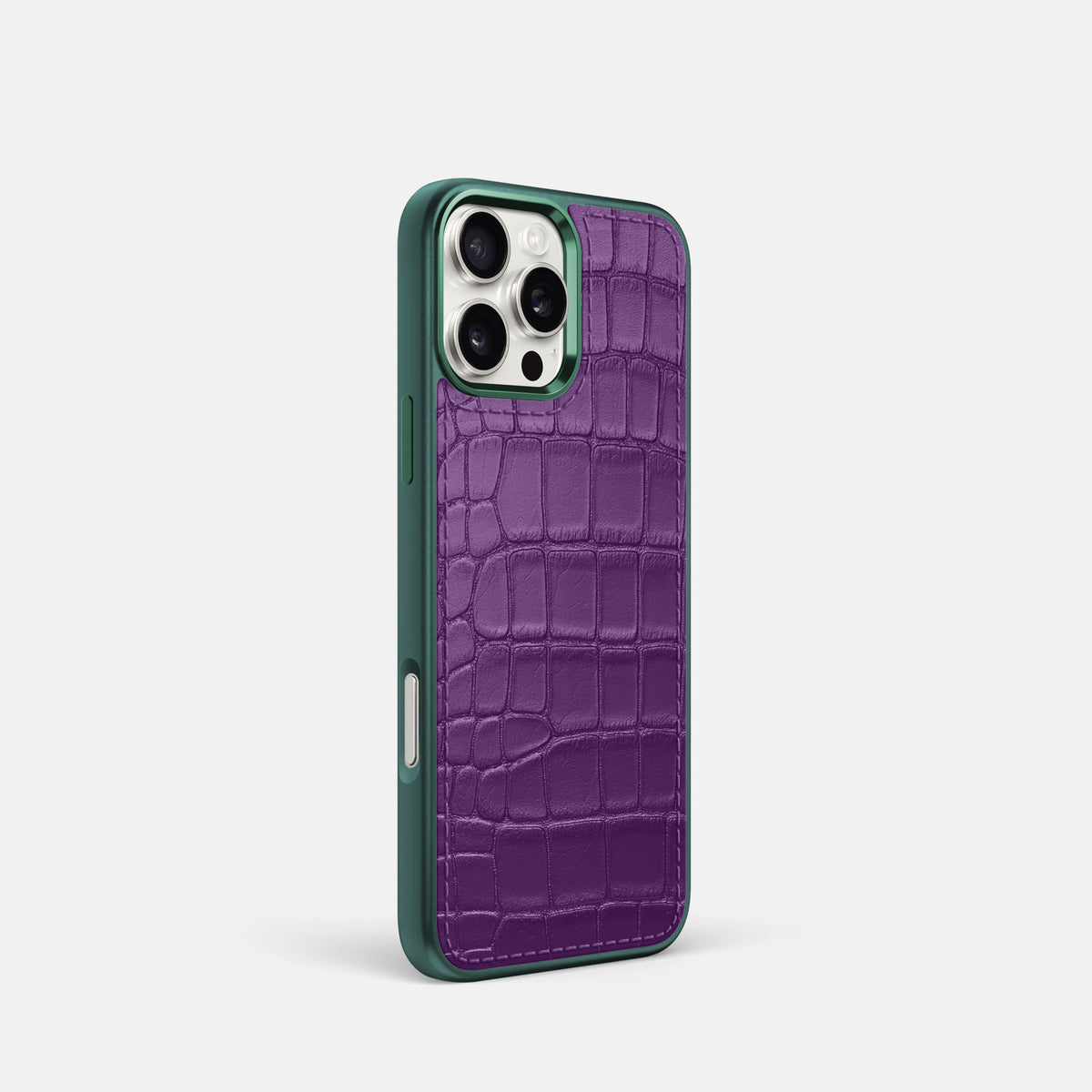 Purple iPhone 16 Pro Toned Sport Case In Alligator with Green -2 | Purple-Green