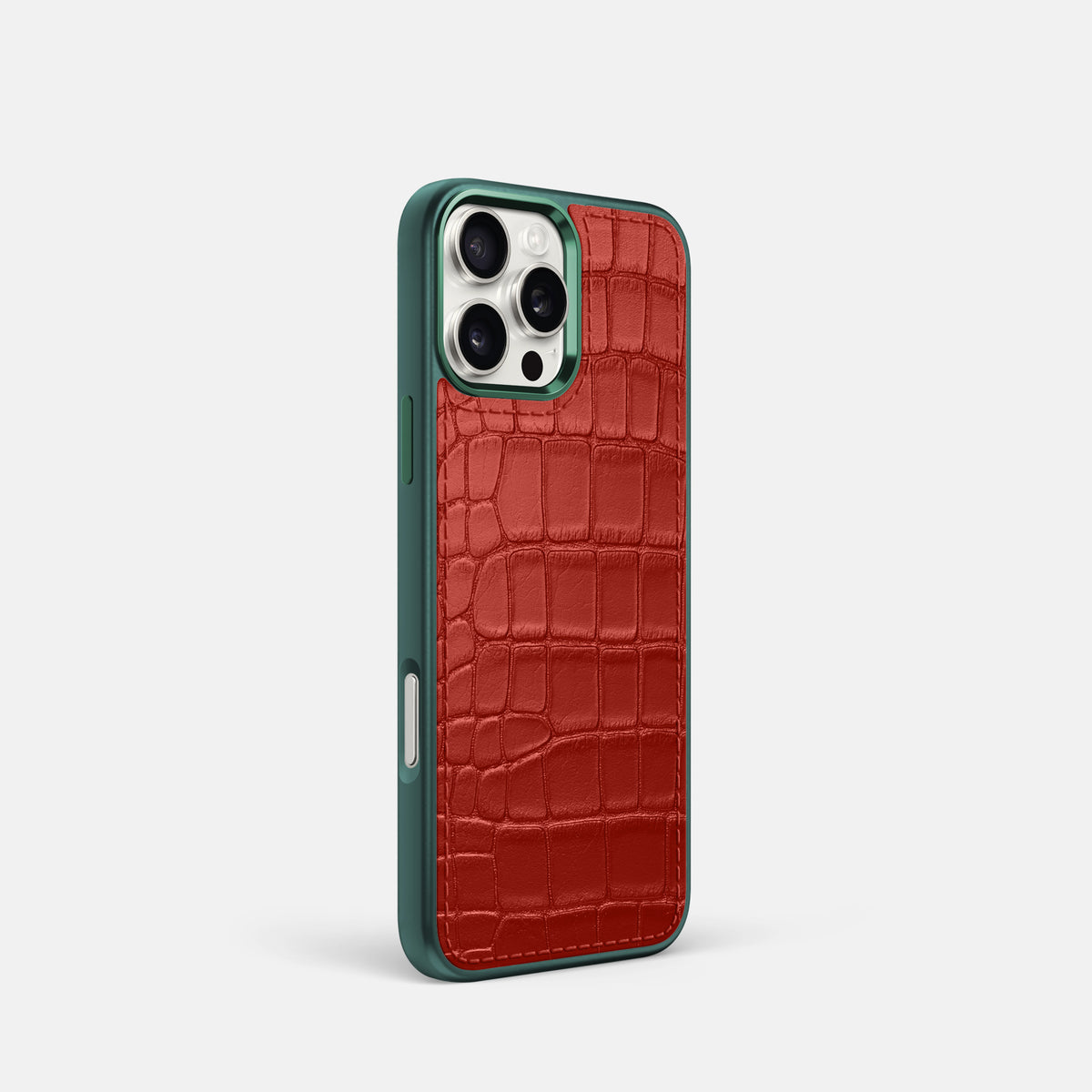 Red iPhone 16 Pro Toned Sport Case In Alligator with Green -2 | Red-Green