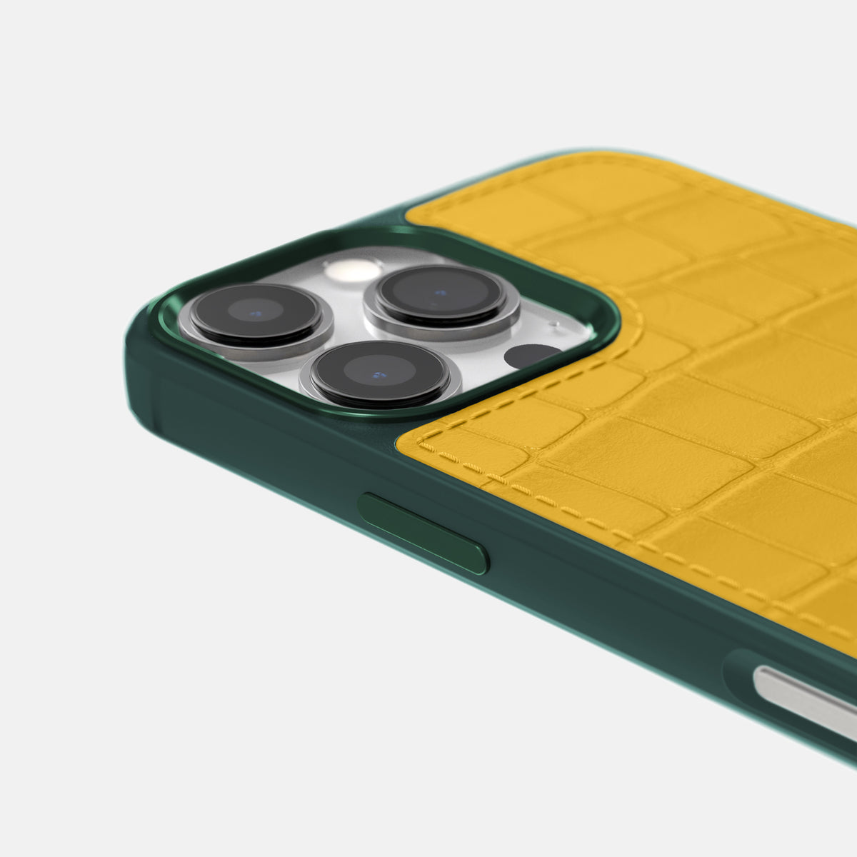 Yellow iPhone 16 Pro Toned Sport Case In Alligator with Green -5 | Yellow-Green