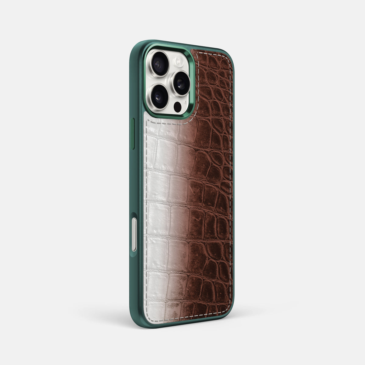 Dark Brown iPhone 16 Pro Max Toned Sport Case with Green -2 | Dark-Brown-Green