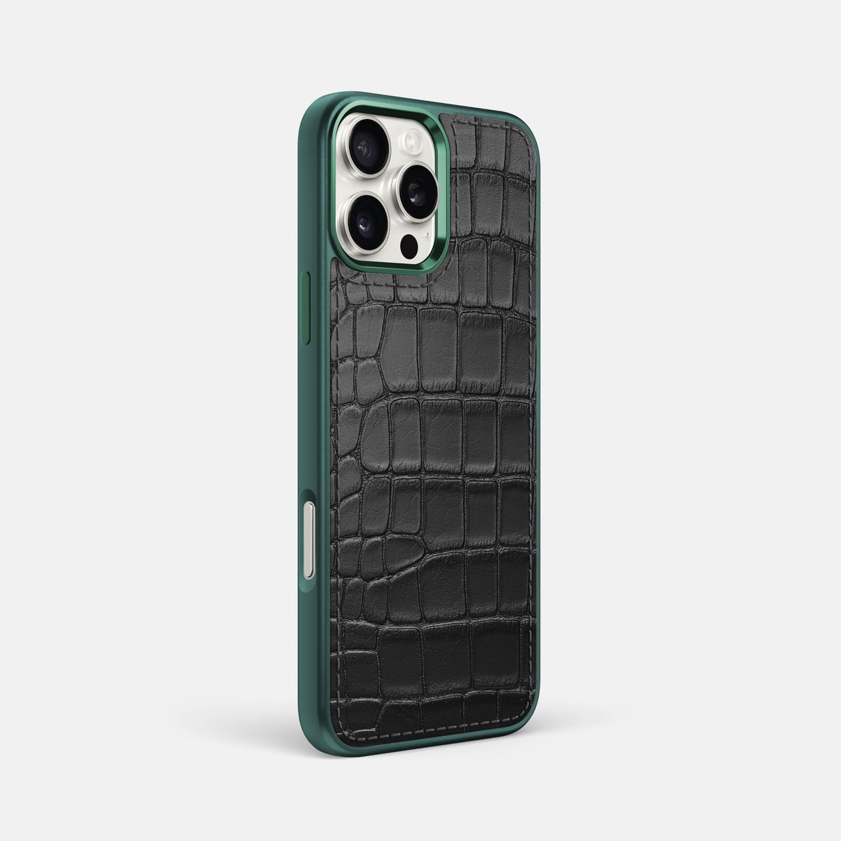Black iPhone 16 Pro Max Toned Sport Case In Alligator with Green -2 | Black-Green