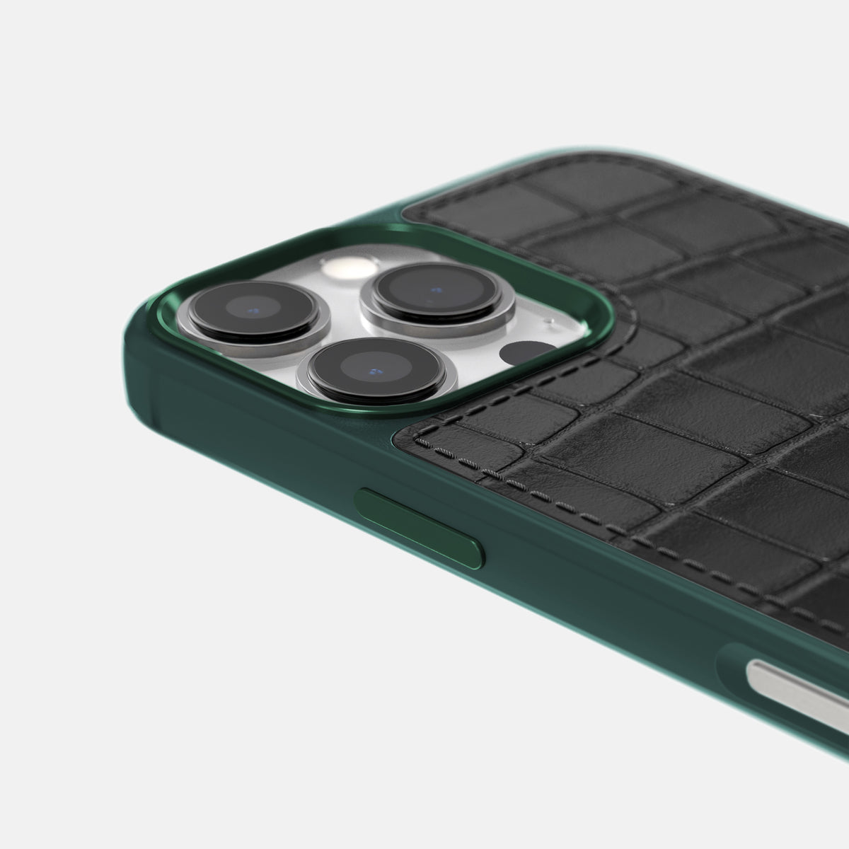 Black iPhone 16 Pro Max Toned Sport Case In Alligator with Green -5 | Black-Green