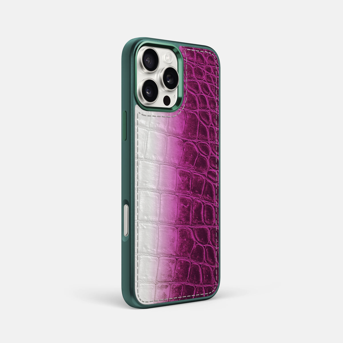 Fuchsia iPhone 16 Pro Max Toned Sport Case with Green -2 | Fuchsia-Green