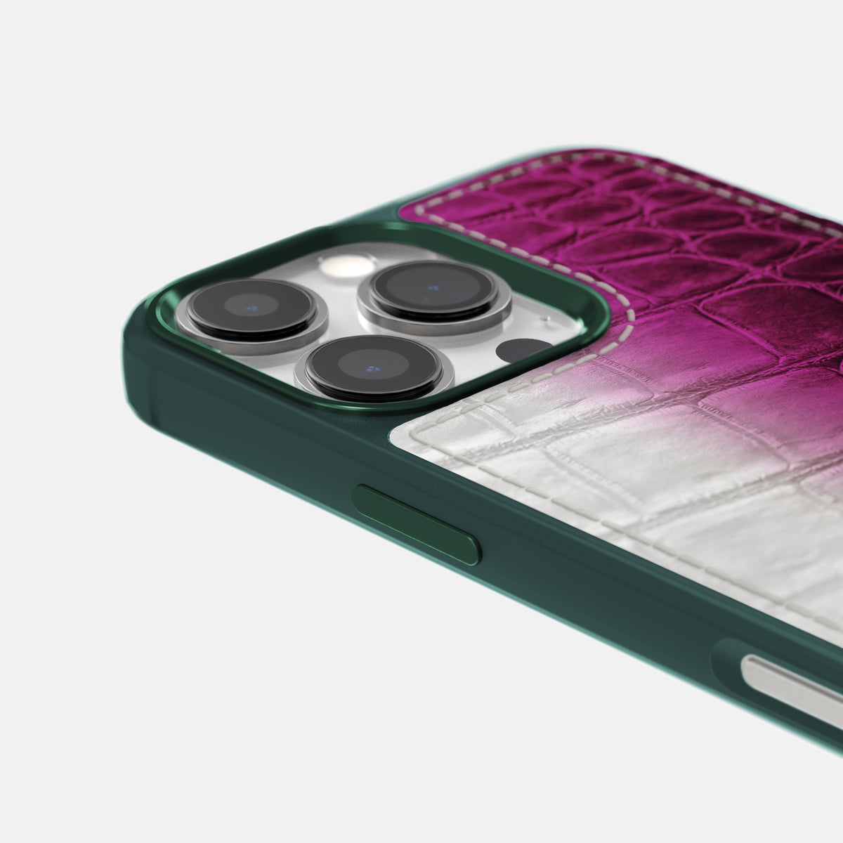 Fuchsia iPhone 16 Pro Max Toned Sport Case with Green -5 | Fuchsia-Green