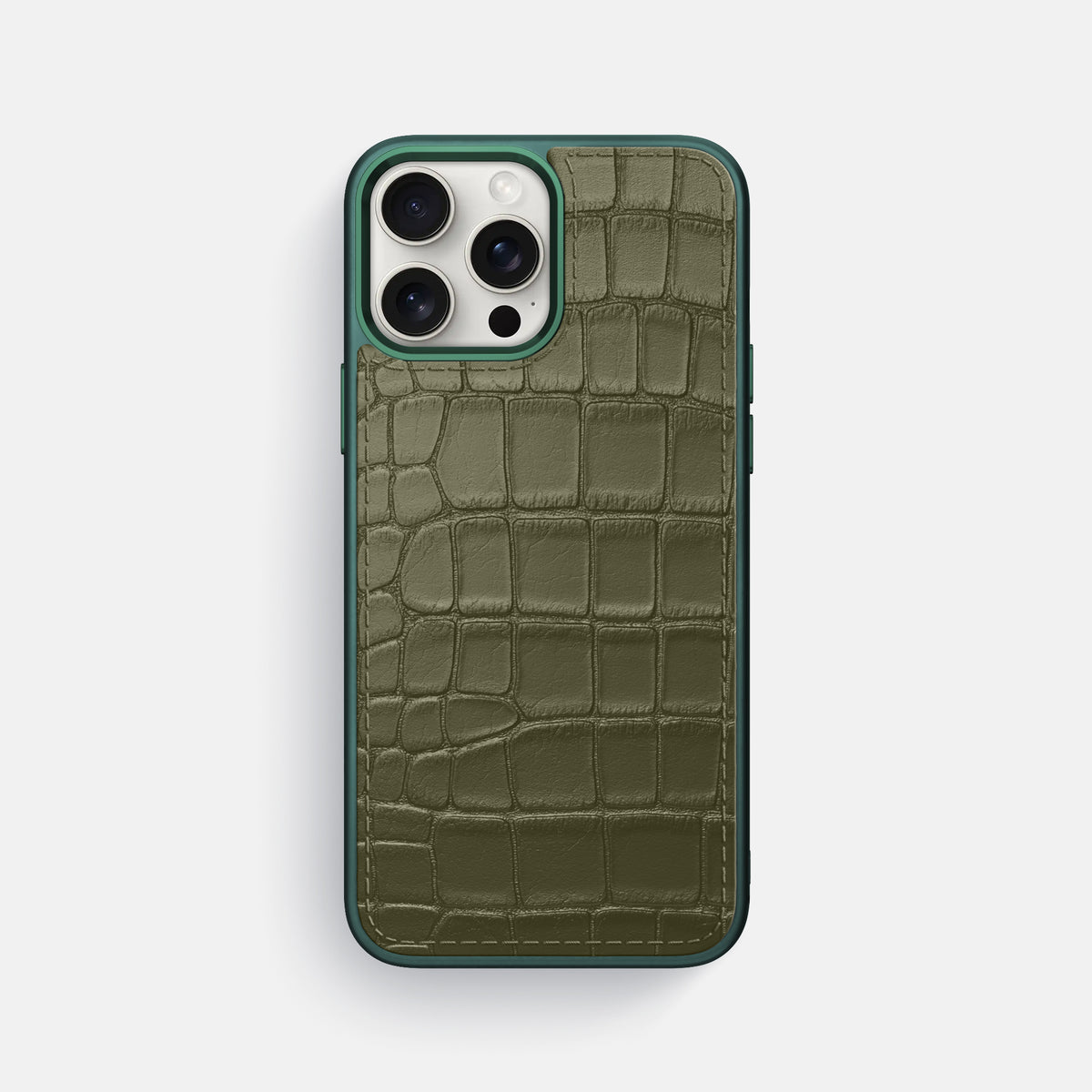 Kaki-Green iPhone 16 Pro Max Toned Sport Case In Alligator with Green -1 | Kaki-Green-Green