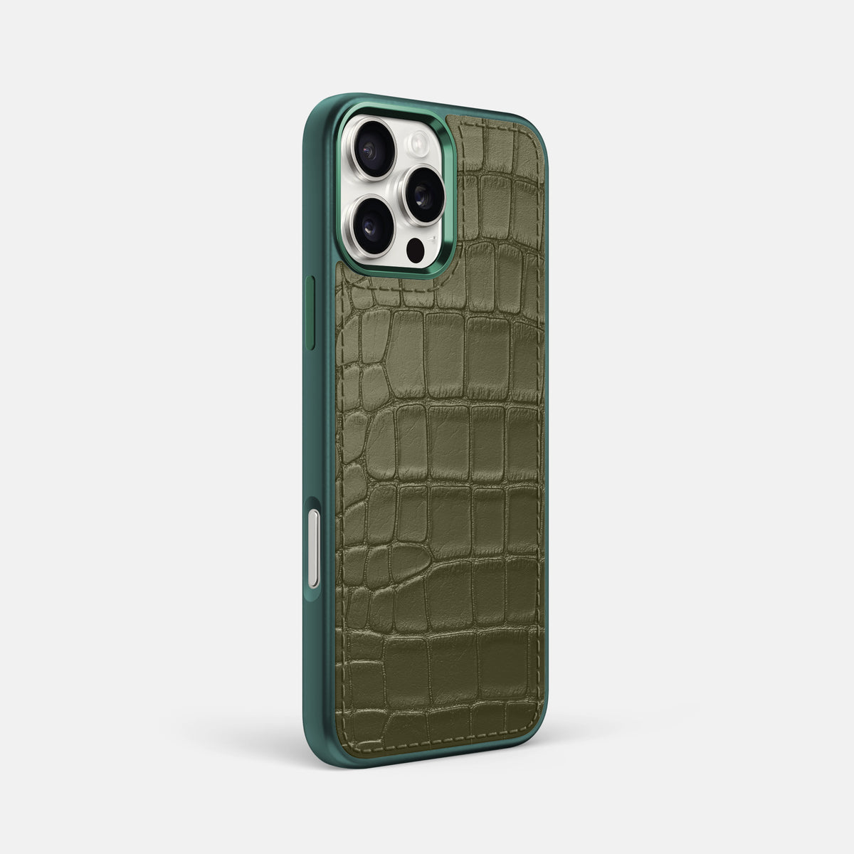 Kaki-Green iPhone 16 Pro Max Toned Sport Case In Alligator with Green -2 | Kaki-Green-Green