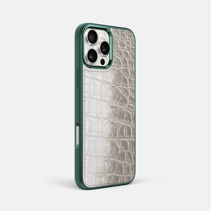 Grey iPhone 16 Pro Max Toned Sport Case with Green -2 | Grey-Green