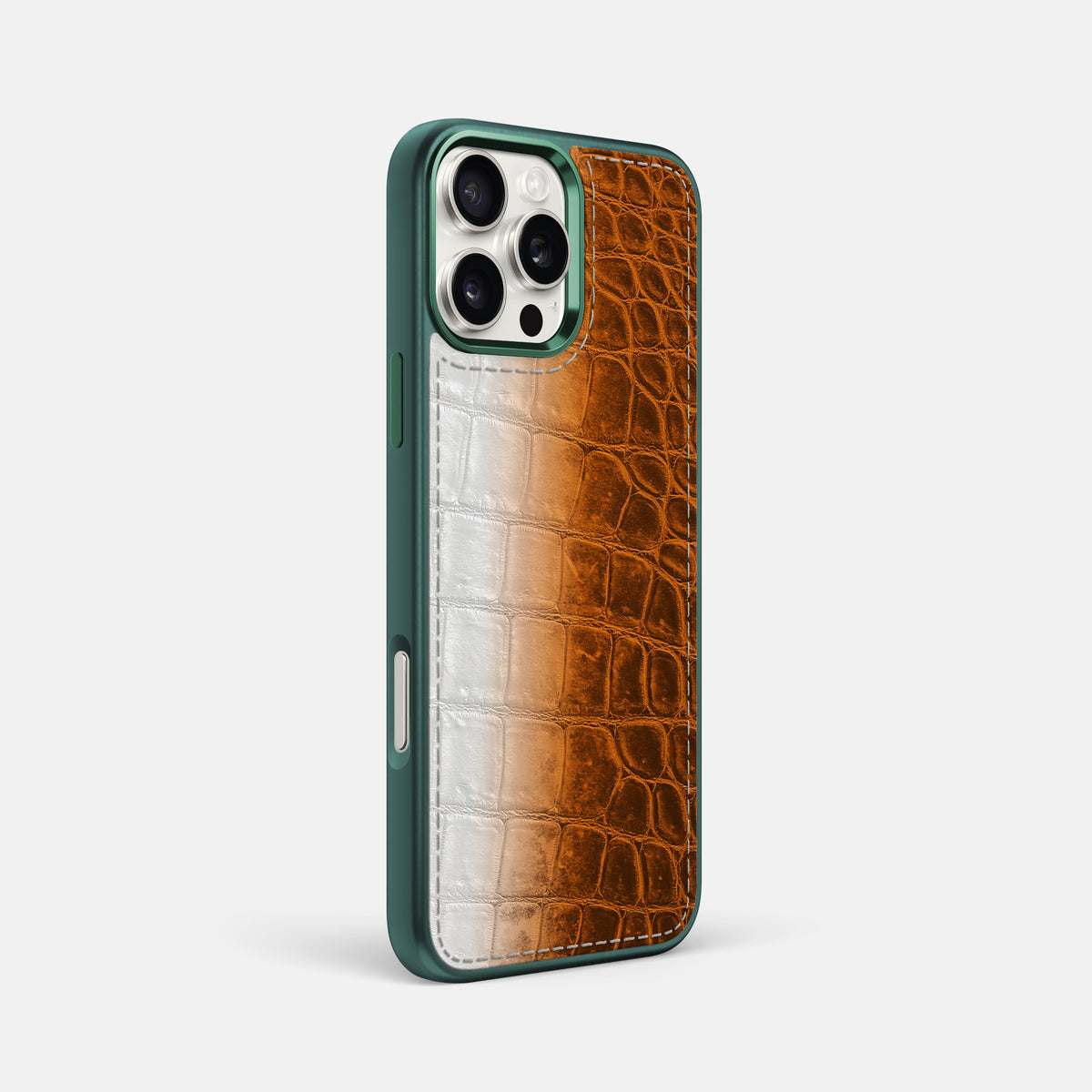 Orange iPhone 16 Pro Max Toned Sport Case with Green -2 | Orange-Green