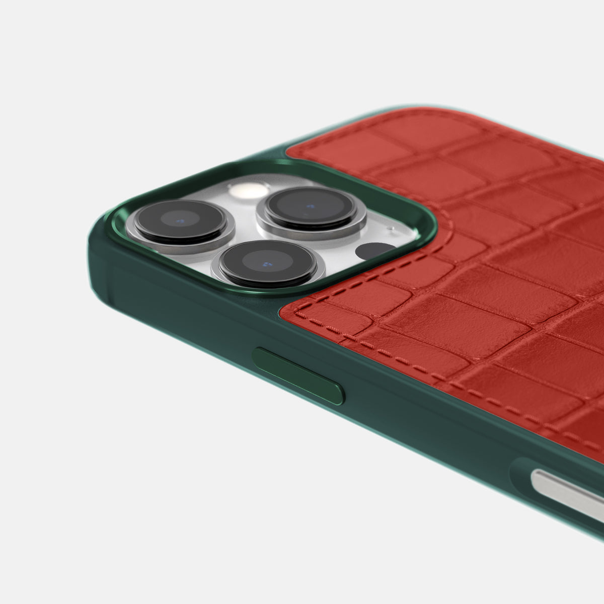 Red iPhone 16 Pro Max Toned Sport Case In Alligator with Green -5 | Red-Green