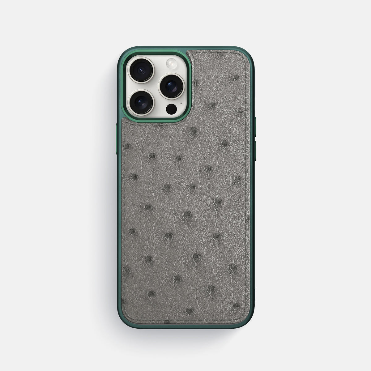 Grey iPhone 16 Pro Max Sport Toned Case Ostrich with Green -1 | Grey-Green