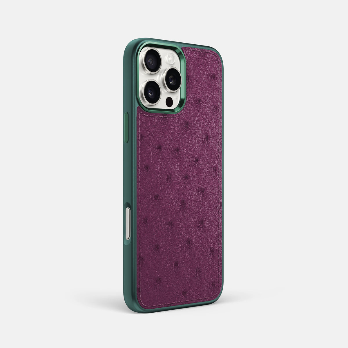 Purple iPhone 16 Pro Max Sport Toned Case Ostrich with Green -2 | Purple-Green