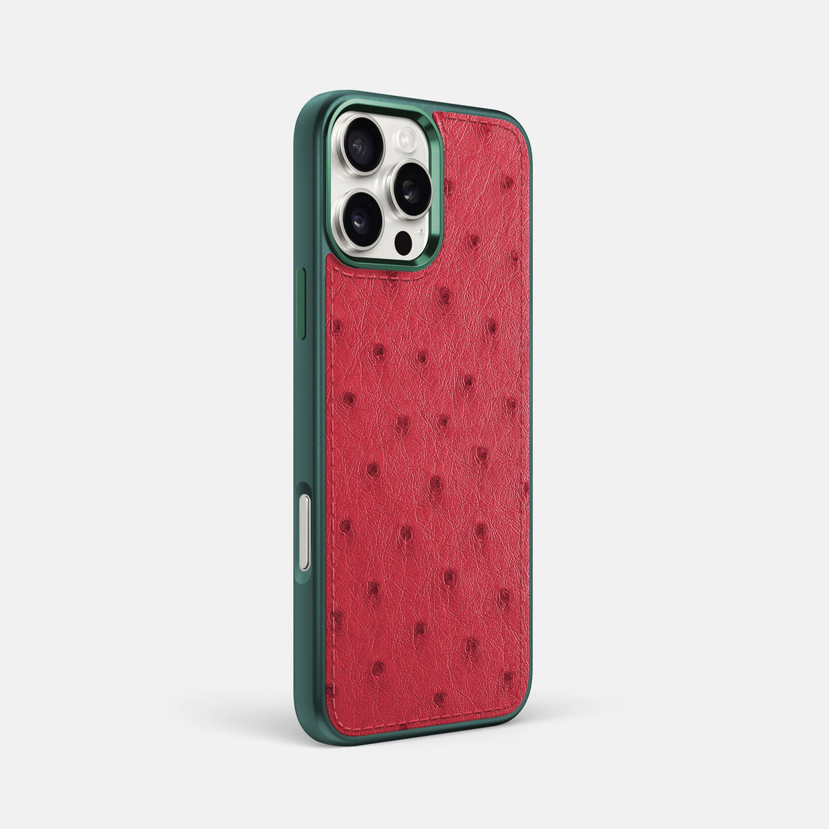 Red iPhone 16 Pro Max Sport Toned Case Ostrich with Green -2 | Red-Green