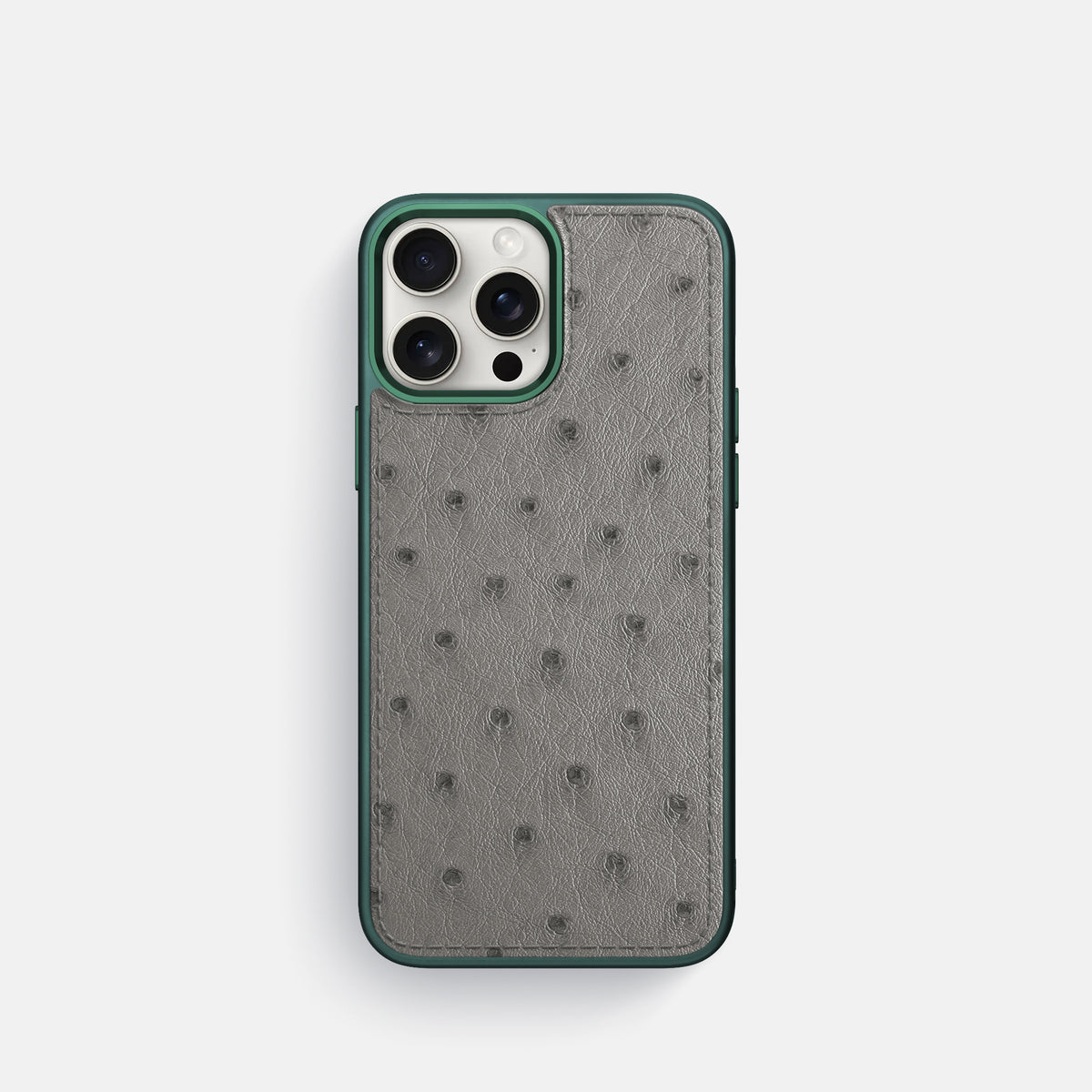 Grey iPhone 16 Pro Sport Toned Case Ostrich with Green -1 | Grey-Green
